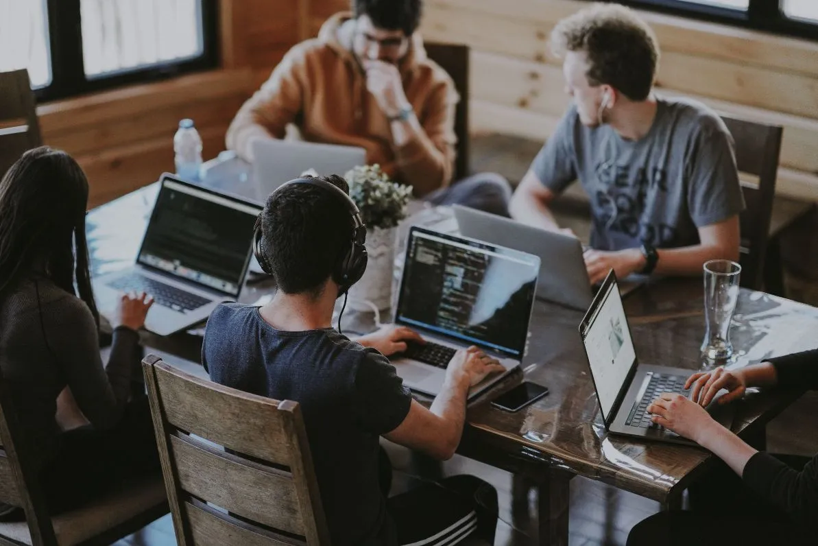 developers working in a meeting